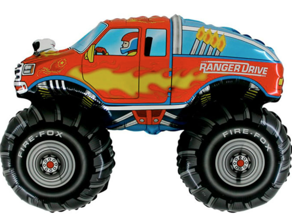 XL Folienballon Figur - roter Monstertruck - ø 78cm
